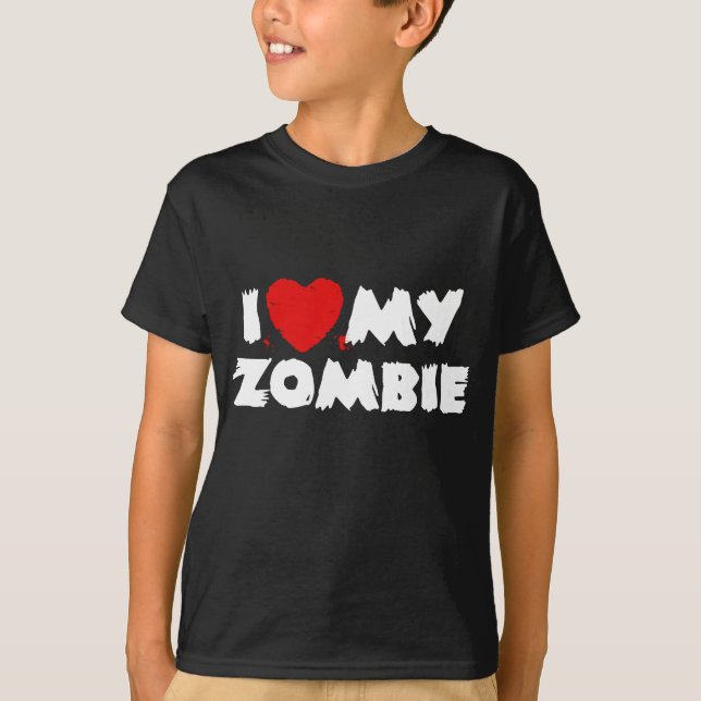 I Love My Zombie T-Shirt (Front)