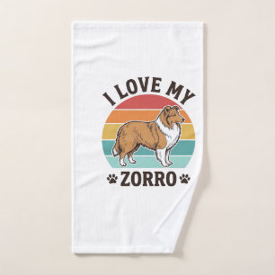 I Love My Zorro Vintage Dog Lover Design_1 Hand Towel