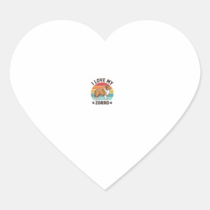 I Love My Zorro Vintage Dog Lover Design_1 Heart Sticker