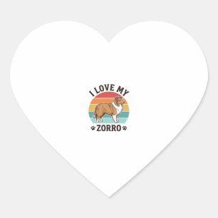 I Love My Zorro Vintage Dog Lover Design_1 Heart Sticker