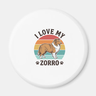 I Love My Zorro Vintage Dog Lover Design_1 Magnet
