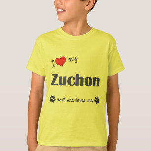 I Love My Zuchon (Female Dog) T-Shirt