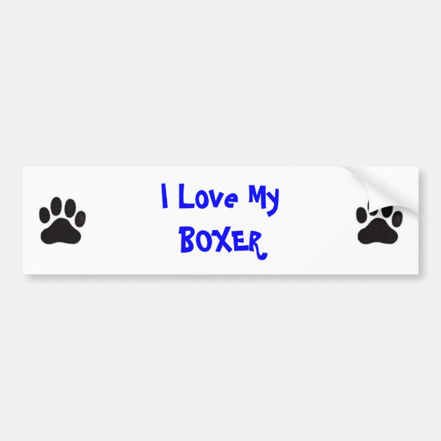 I Love MyBOXER Bumper Sticker (Front)