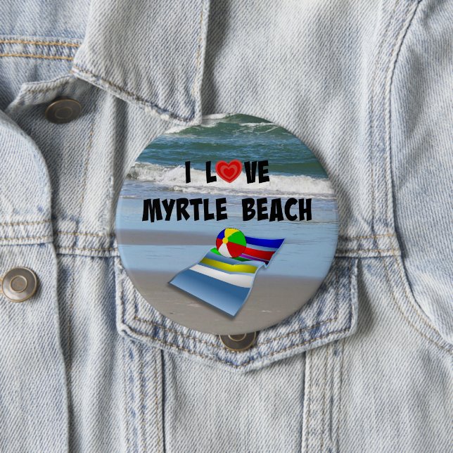 I Love Myrtle Beach 10 Cm Round Badge (In Situ)