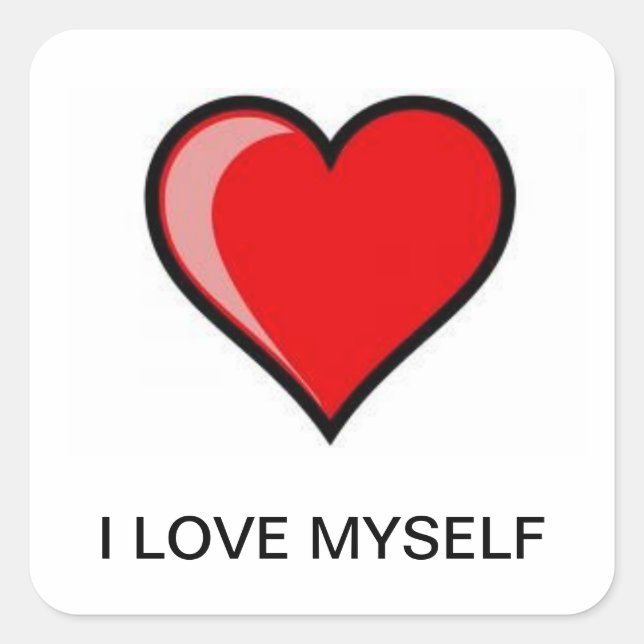 I LOVE MYSELF SQUARE STICKER (Front)