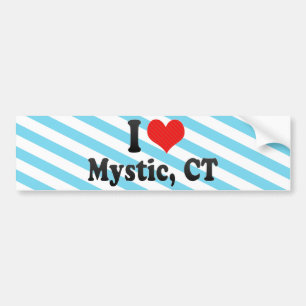 I Love Mystic, CT Bumper Sticker