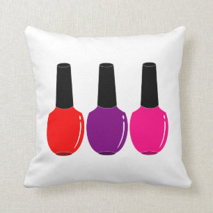 I Love Nail Polish Red Pink Purple Nail Polish Art Cushion