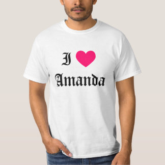 I Love Name Shirt