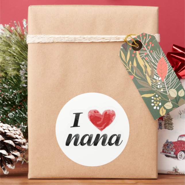 I Love Nana  Classic Round Sticker (Holiday)