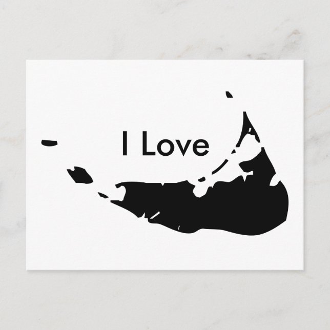 I Love Nantucket In BLACK Post Card (Front)