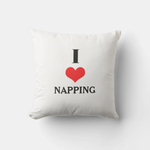 I Love Napping Red Heart Valentines Day Gift Favor Cushion