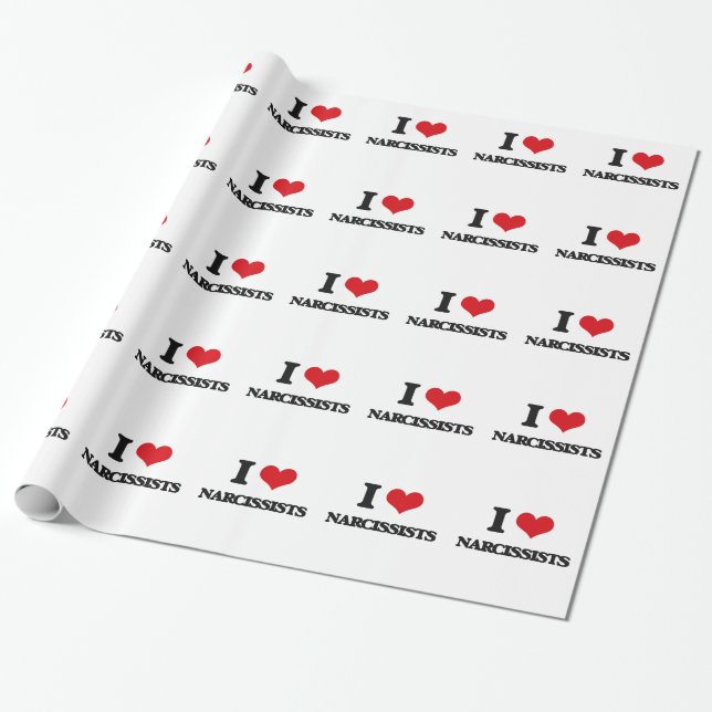 I Love Narcissists Wrapping Paper (Unrolled)