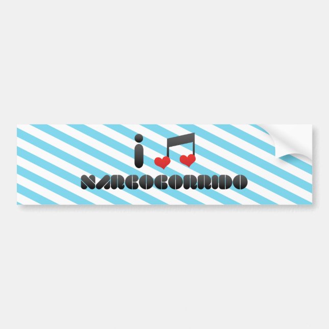 I Love Narcocorrido Bumper Sticker (Front)