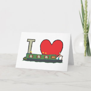 I Love Narrowboats Card