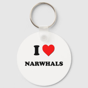 I Love Narwhals Key Ring