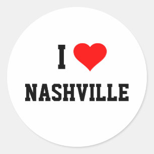 I Love Nashville Classic Round Sticker