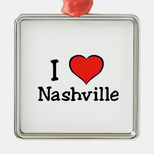 I Love Nashville Metal Tree Decoration (Front)