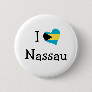 I Love Nassau 6 Cm Round Badge
