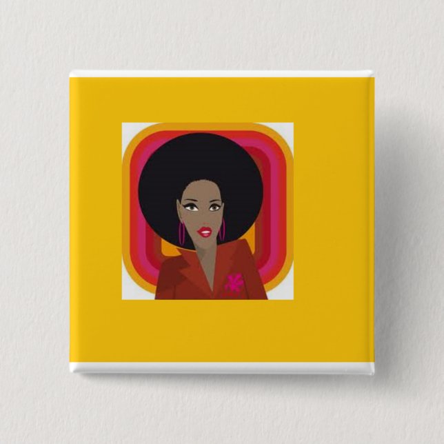 I love natural diva style 15 cm square badge (Front)