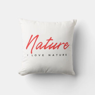 I love Nature Logo Arted Design Throw Pillow