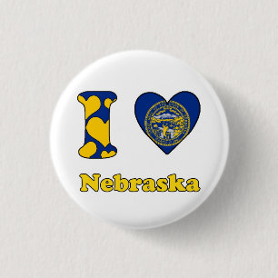 I love Nebraska 3 Cm Round Badge