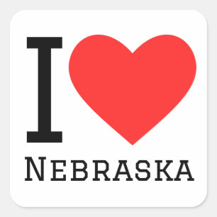 I love Nebraska Square Sticker
