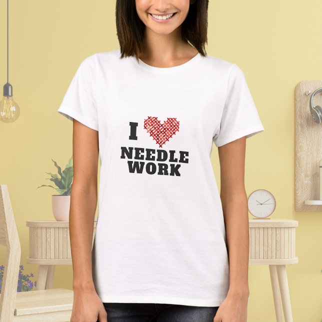 I Love Needlework Cross Stitch Heart   T-Shirt (Creator Uploaded)