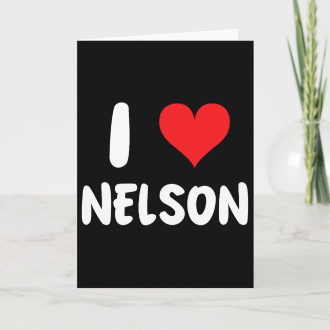 I Love Nelson - Heart - Name  Card (Front)