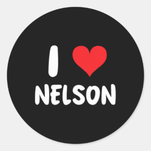 I Love Nelson - Heart - Name  Classic Round Sticker