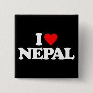 I LOVE NEPAL 15 CM SQUARE BADGE