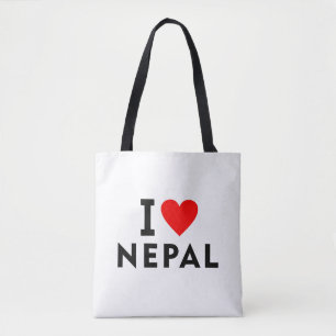 I love Nepal country like heart travel tourism Tote Bag
