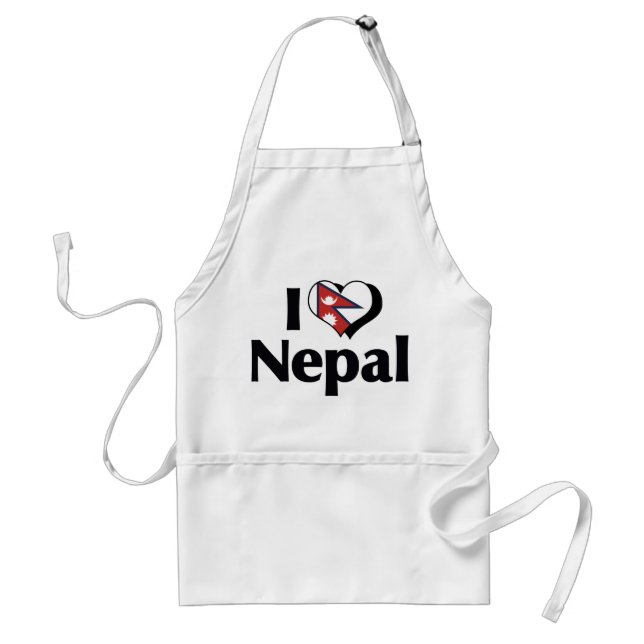 I Love Nepal Flag Standard Apron (Front)