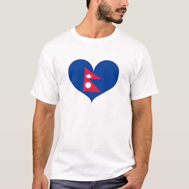 I Love Nepal Flag T-Shirt (Front)