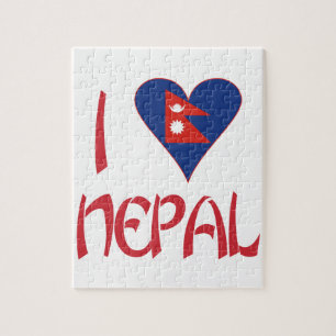 I Love (Nepalese Heart Flag) Nepal Jigsaw Puzzle