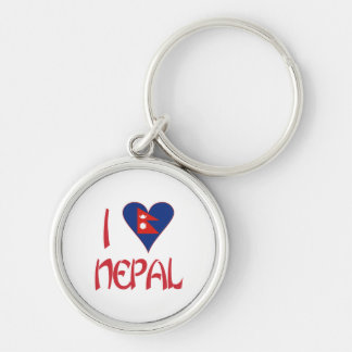 I Love (Nepalese Heart Flag) Nepal Key Ring