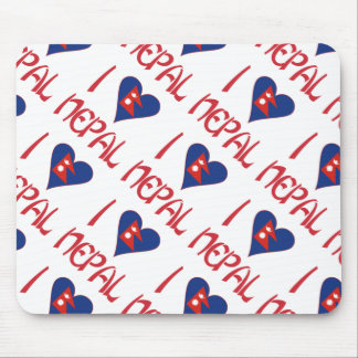 I Love (Nepalese Heart Flag) Nepal Tiled Mouse Pad