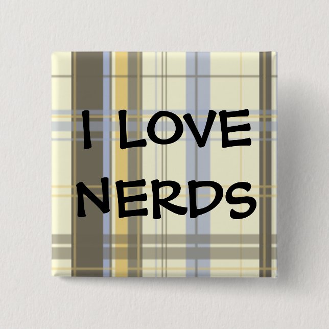 I LOVE NERDS 15 CM SQUARE BADGE (Front)