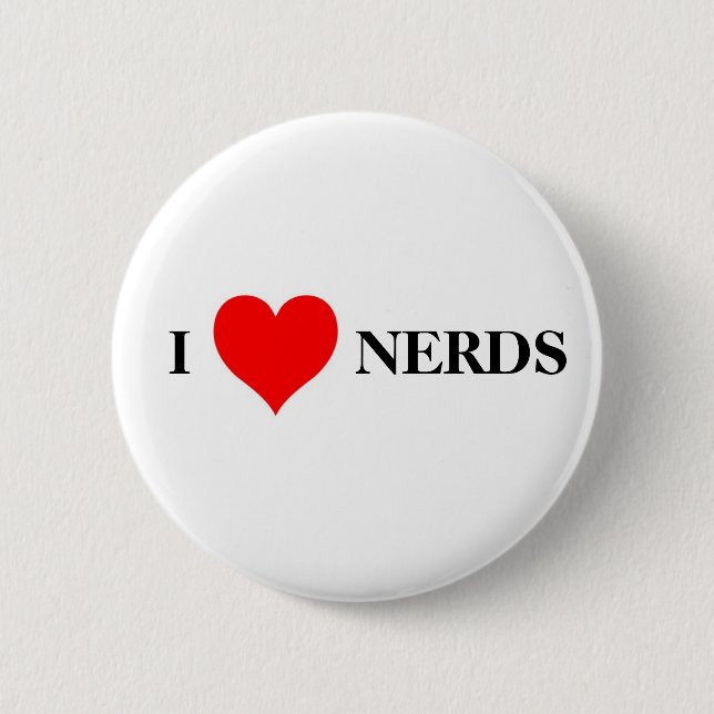 I love nerds 6 cm round badge (Front)