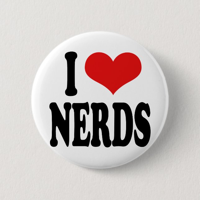 I Love Nerds 6 Cm Round Badge (Front)
