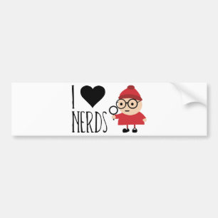 I Love Nerds Bumper Sticker