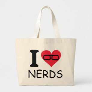 i love nerds large tote bag