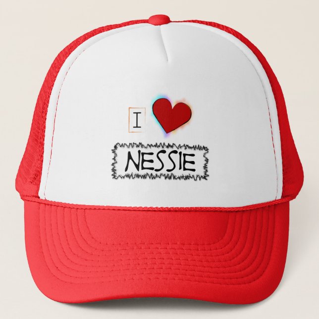 I Love Nessie Trucker Hat (Front)