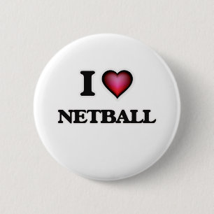 I Love Netball 6 Cm Round Badge
