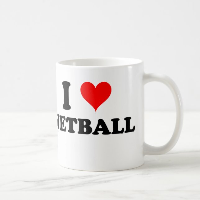 I Love Netball Coffee Mug (Right)