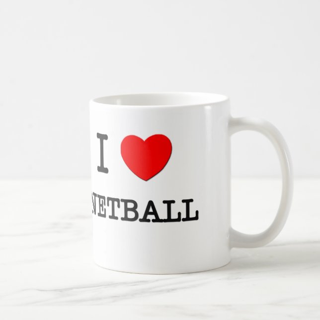 I Love Netball Coffee Mug (Right)