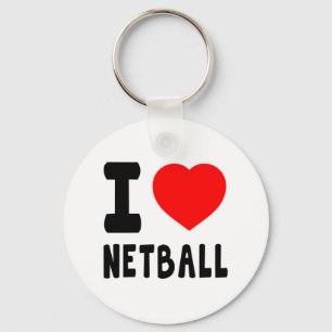 I Love Netball Key Ring