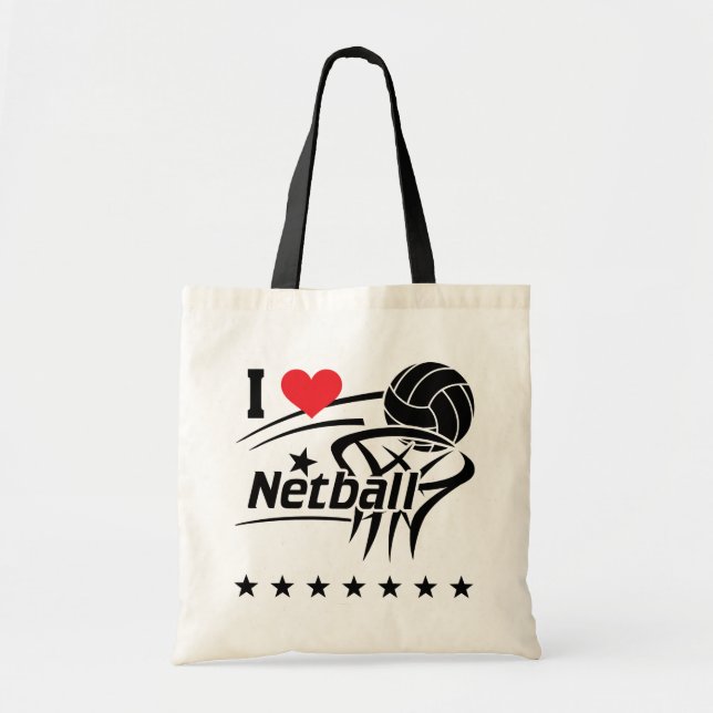 I Love Netball Tote Bag (Front)