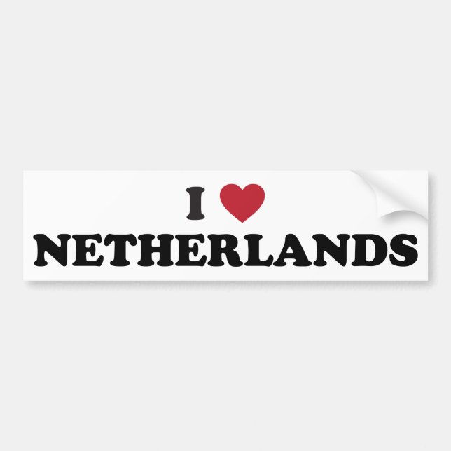 I Love Netherlands Bumper Sticker (Front)