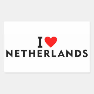 I love Netherlands country like heart travel touri Rectangular Sticker