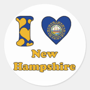 I love New Hampshire Classic Round Sticker